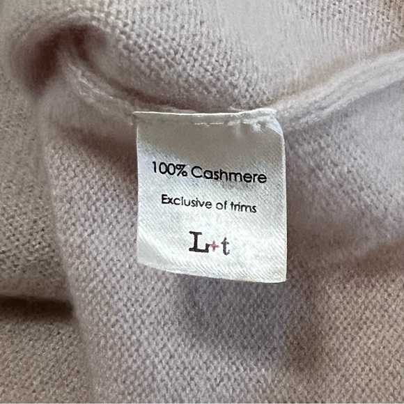 LABEL + Thread 100% Cashmere Henley Style Tie Sweater M Relaxed slouchy boxy - Picture 11 of 14